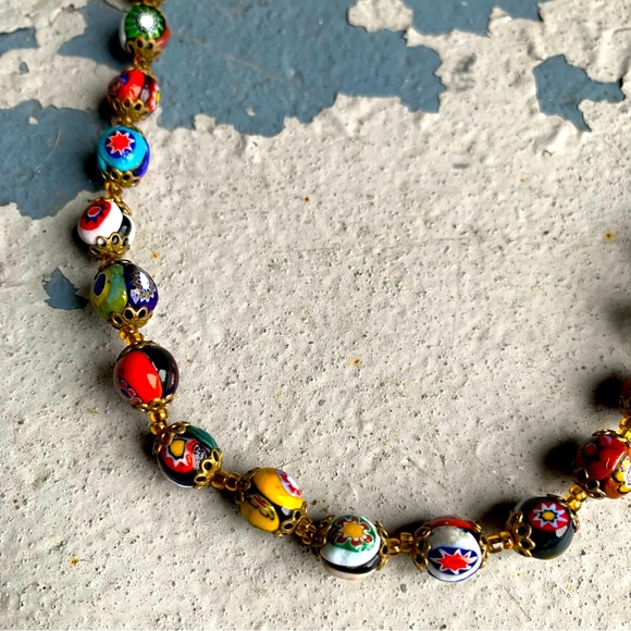 Vintage Venetian Murano Millefiori beaded necklace - Picture 2 of 4